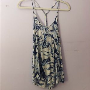 Blue and White Marble Racer Tank💙